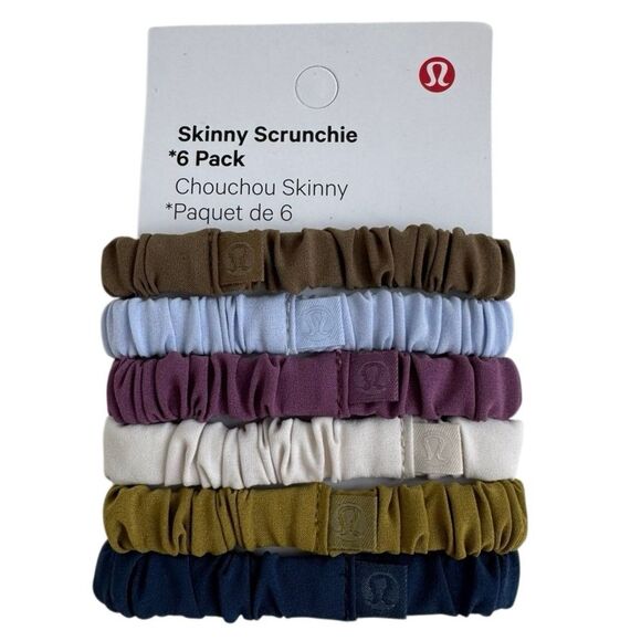 Lululemon Skinny Scrunchie 6 Pack Artifact Pastel Blue Vintage Plum White Opal…. - Picture 8 of 9